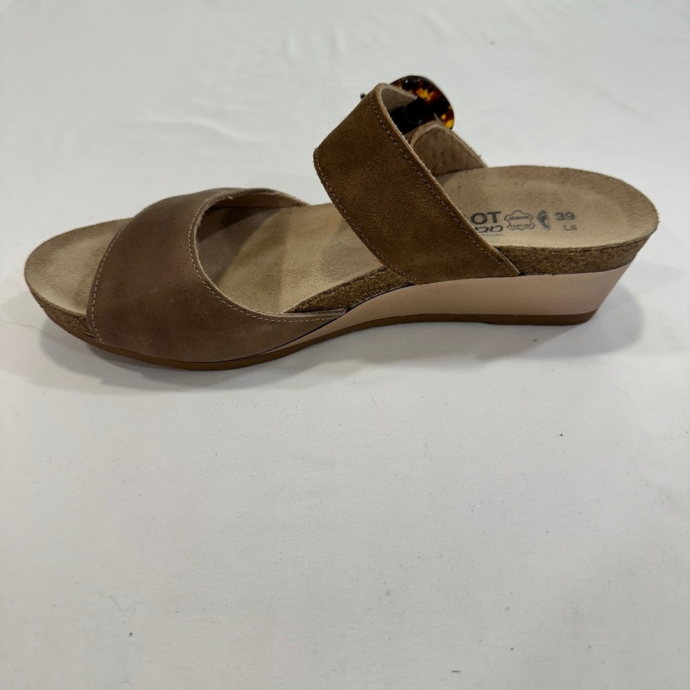 Naot Lalo Wedge Sandals Womens 39 Brown Leather Suede Buckle | Boho Minimalist - Picture 7 of 8